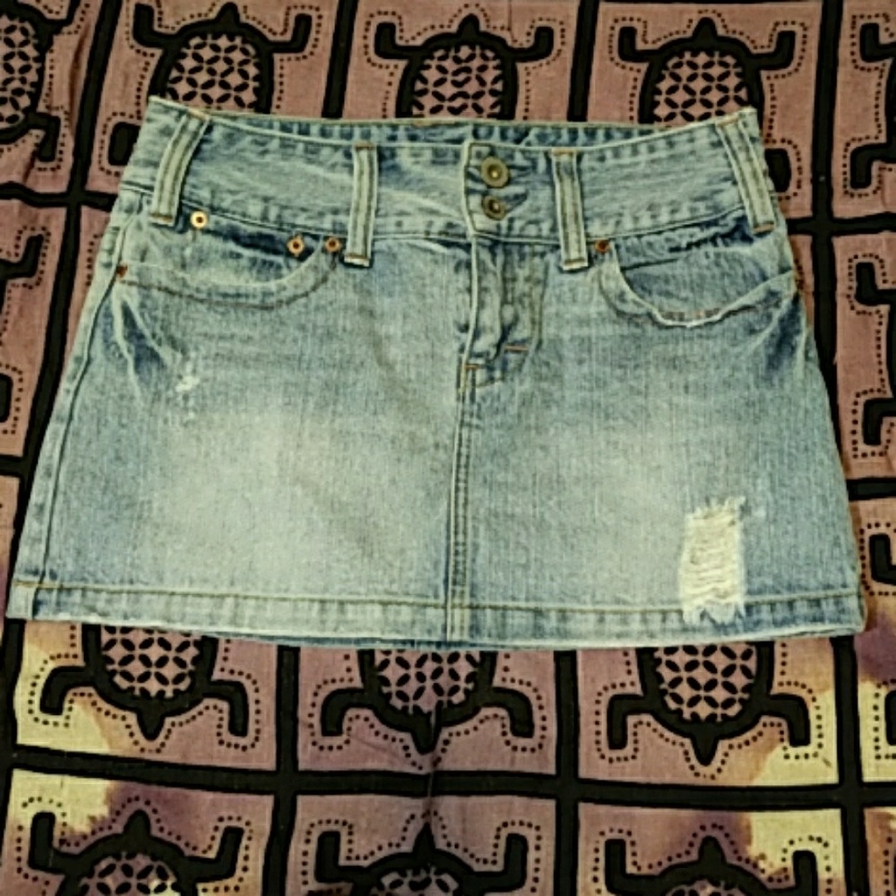 American Eagle Jean Skirt Distressed